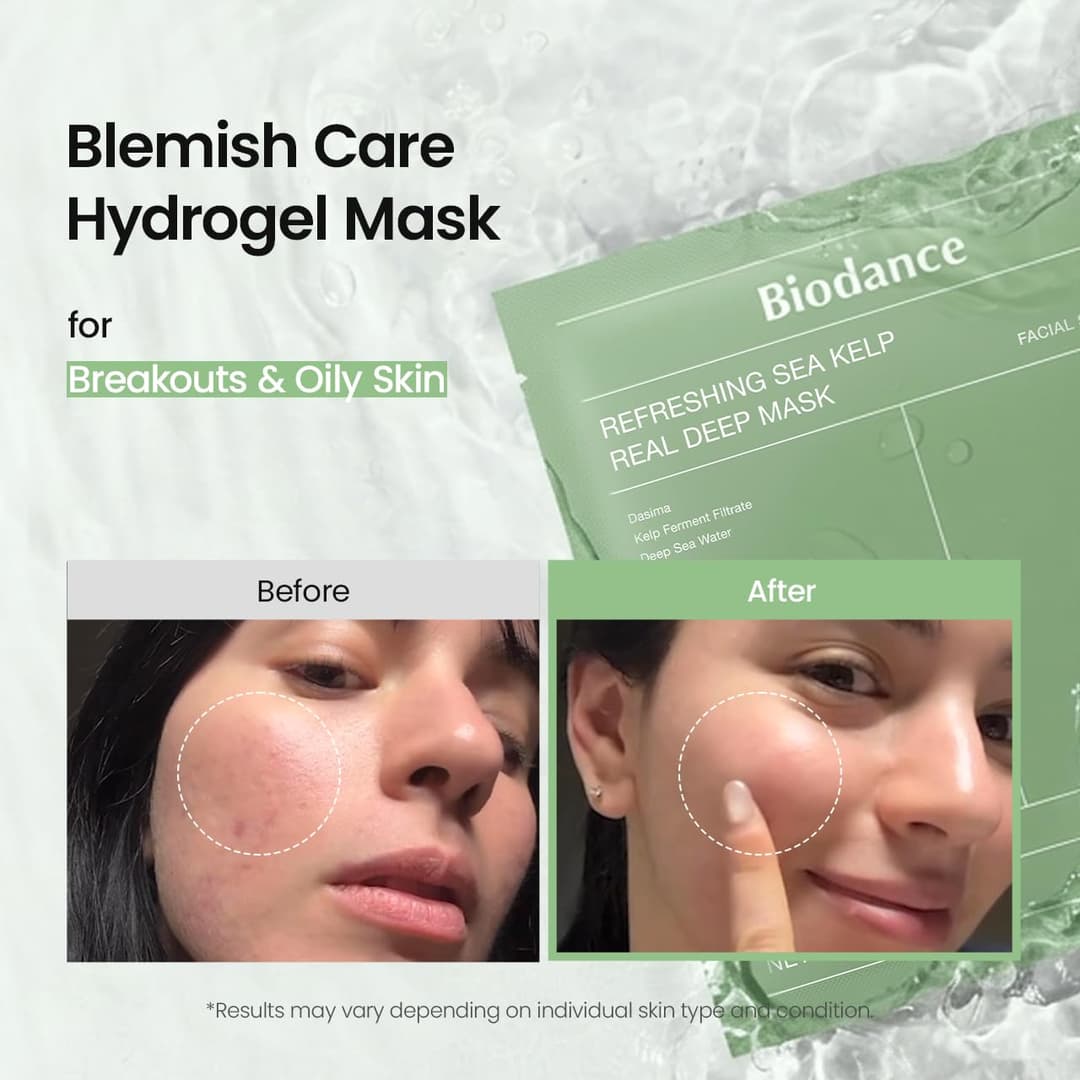 BIODANCE Refreshing Sea Kelp Real Deep Mask, Overnight Hydrogel Face Mask
