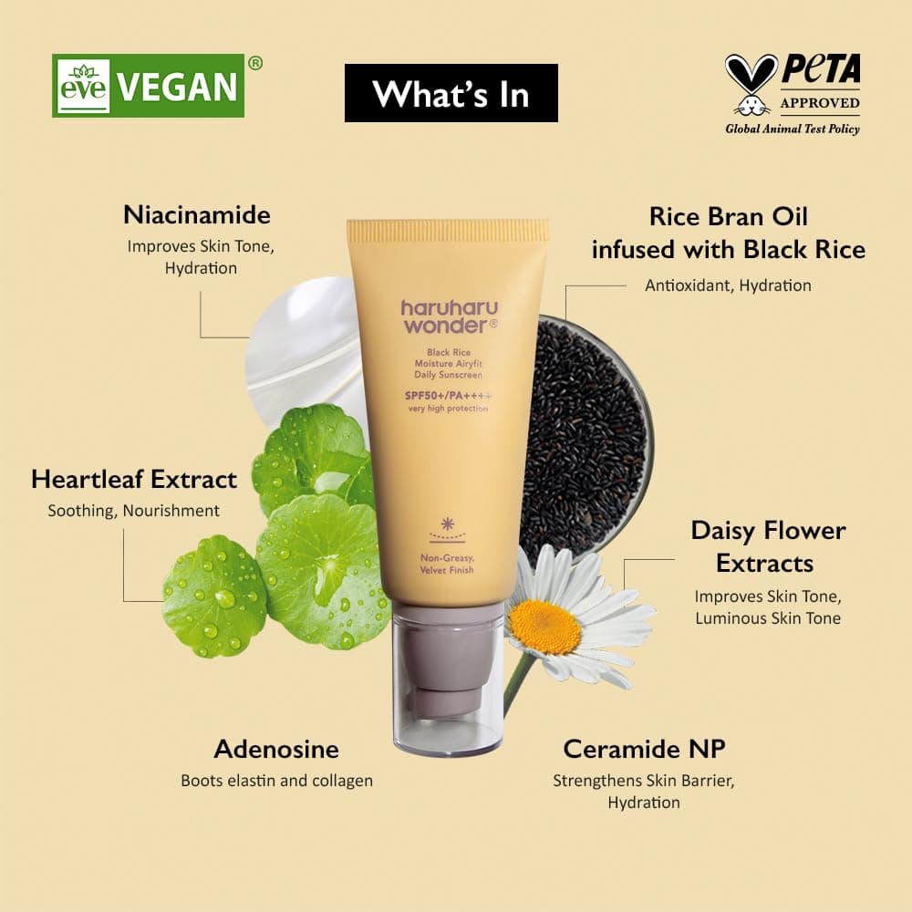 haruharu wonder Black Rice Moisture Airyfit Daily Sunscreen SPF50+ PA++++, 50ml