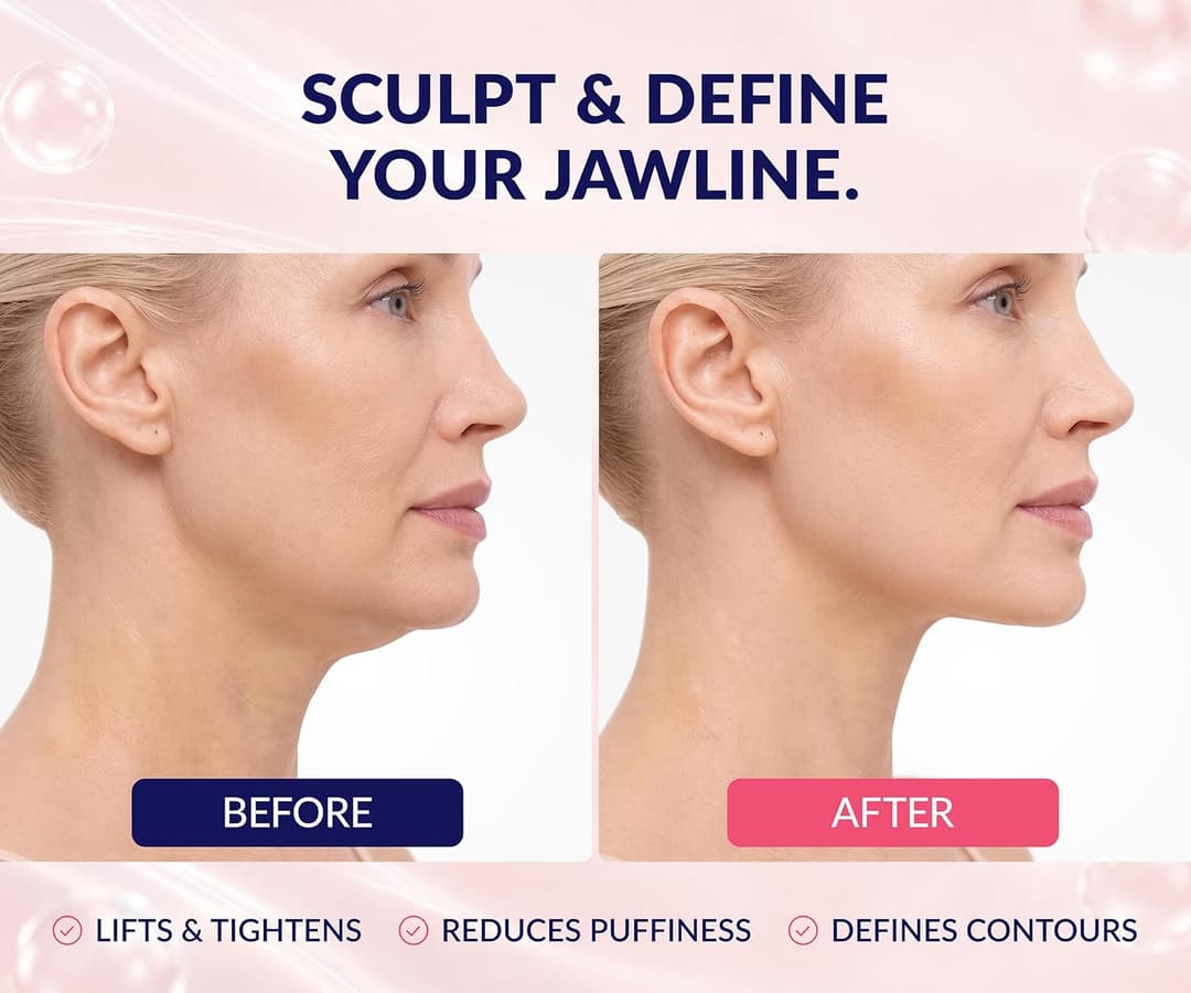 STYLIA V Line Lifting Collagen Face Mask - Lift, Firm & Contour Jawline, Double Chin Strap with Hyaluronic Acid & Aloe Vera, 20PC