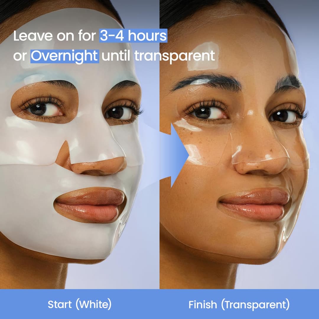 BIODANCE Hydro Cera-nol Real Deep Mask, Hydrating Overnight Hydrogel Face Mask, Redness Reducing, 4ea