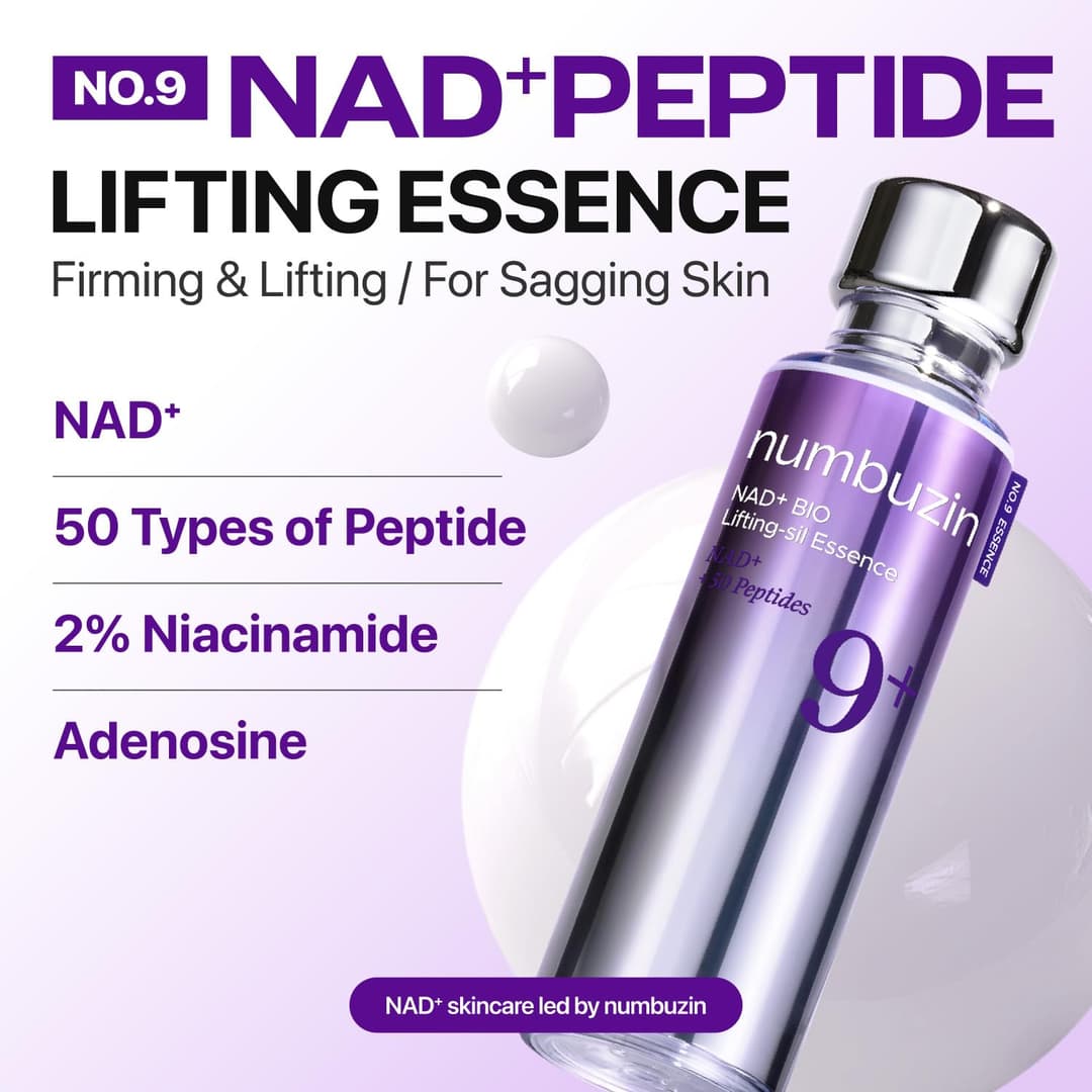 numbuzin No.9 NAD+ Peptide Serum for Face & Body, Anti-aging Lifting Essence, 1.69 fl oz