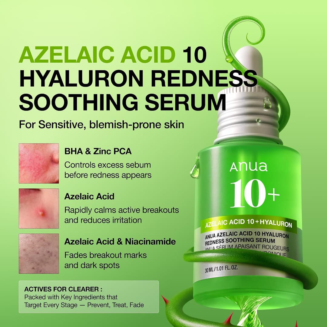 Anua Azelaic Acid 10 Hyaluron Redness Soothing Serum, 30ml